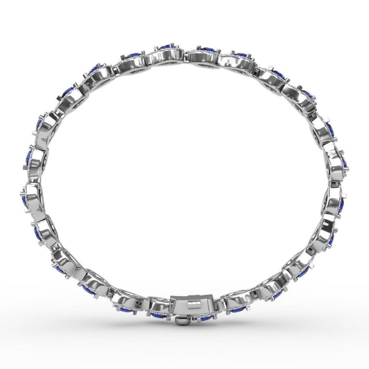 Decorated Sapphire and Diamond Bracelet 