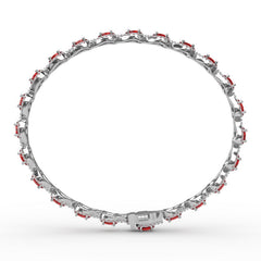 Pear-Shaped Diamond & Ruby Bracelet