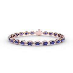 Pear-Shaped Diamond & Sapphire Bracelet