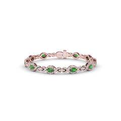 Love Knot Emerald and Diamond Bracelet