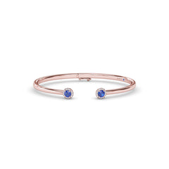 Halo Sapphire and Diamond Bangle 