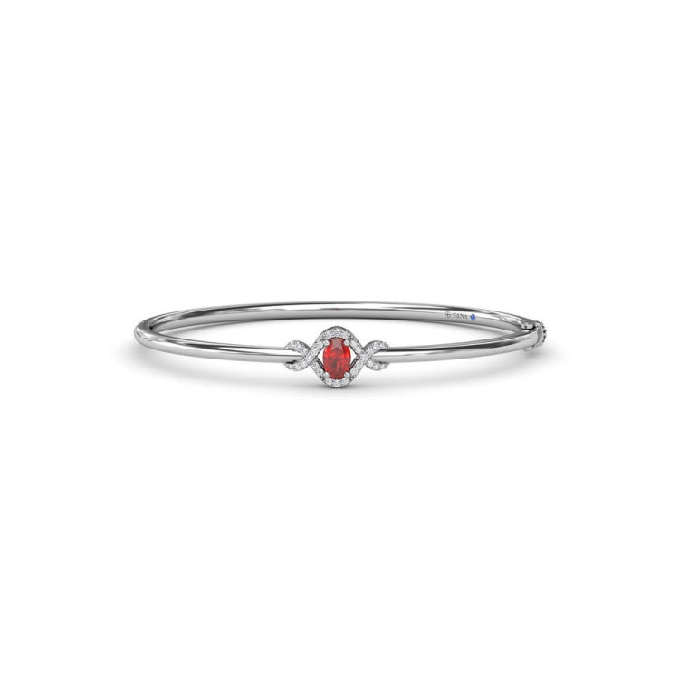 Love Knot Ruby and Diamond Bangle Bracelet