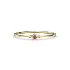 Love Knot Ruby and Diamond Bangle Bracelet