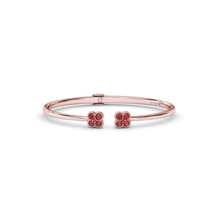 Double Magnolia Ruby Bangle