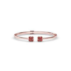 Double Magnolia Ruby Bangle