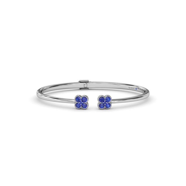 Double Magnolia Sapphire Bangle