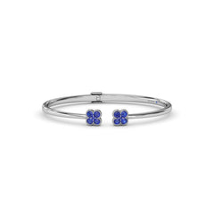 Double Magnolia Sapphire Bangle