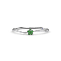 Magnolia Emerald and Diamond Wave Bangle