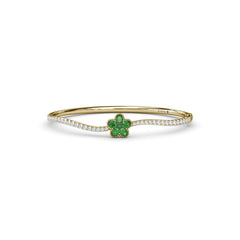 Magnolia Emerald and Diamond Wave Bangle