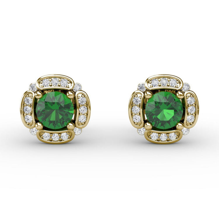 Vintage Channel Setting Stud Earrings 