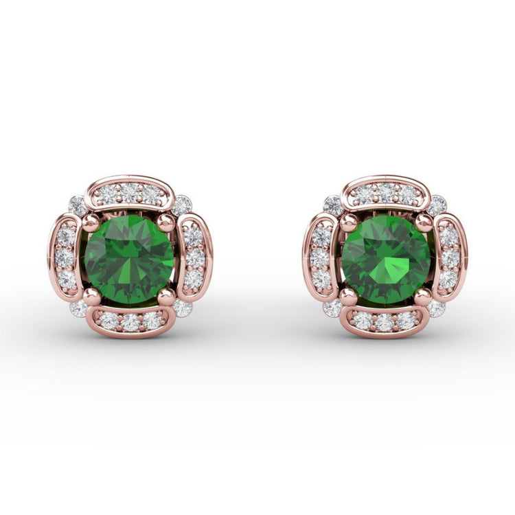 Vintage Channel Setting Stud Earrings 