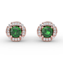 Vintage Channel Setting Stud Earrings 