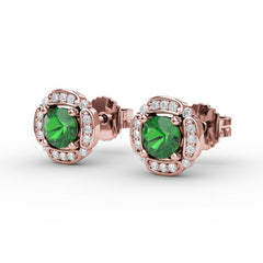 Vintage Channel Setting Stud Earrings 