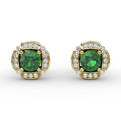 Vintage Channel Setting Stud Earrings 