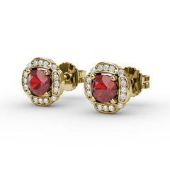 Vintage Channel Setting Stud Earrings 