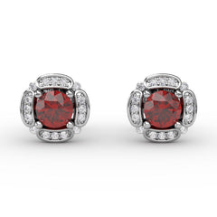 Vintage Channel Setting Stud Earrings 