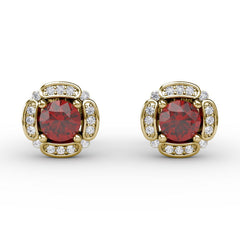 Vintage Channel Setting Stud Earrings 