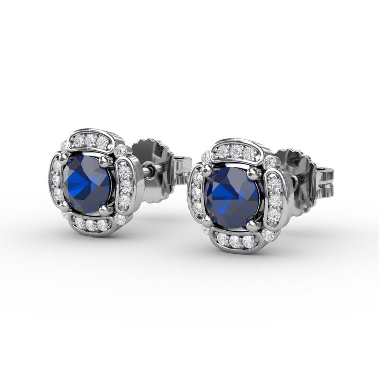 Vintage Channel Setting Stud Earrings 