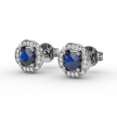 Vintage Channel Setting Stud Earrings 