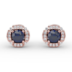 Vintage Channel Setting Stud Earrings 