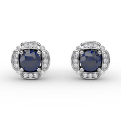 Vintage Channel Setting Stud Earrings 