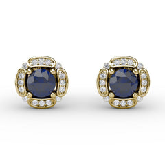 Vintage Channel Setting Stud Earrings 
