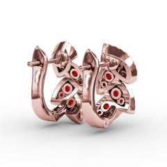 Glam Galore Ruby and Diamond Leaf Earrings