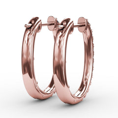 Alternaing Sapphire and Diamond Hoop Earrings 