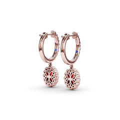 Dazzling Ruby and Diamond Drop Earrings