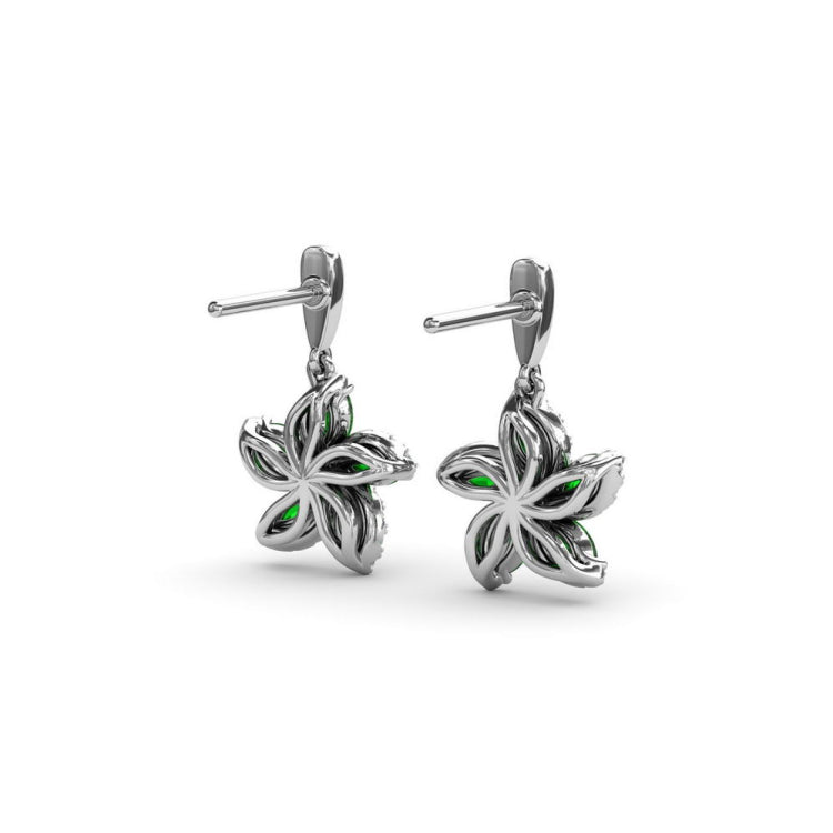 Emerald and Diamond Catalina Drop Earrings