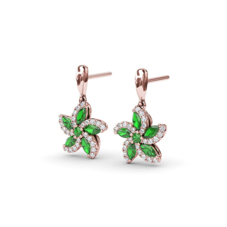 Emerald and Diamond Catalina Drop Earrings