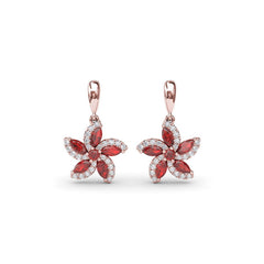Ruby and Diamond Catalina Drop Earrings