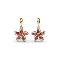 Ruby and Diamond Catalina Drop Earrings