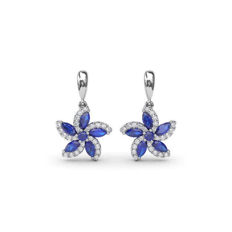 Sapphire and Diamond Catalina Drop Earrings