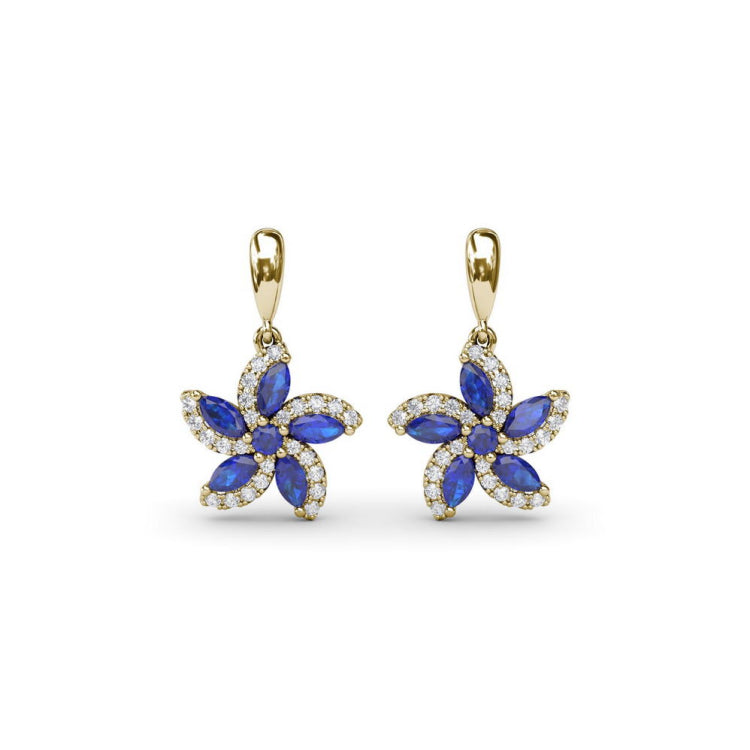 Sapphire and Diamond Catalina Drop Earrings