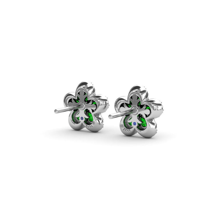 Magnolia Emerald and Diamond Earrings