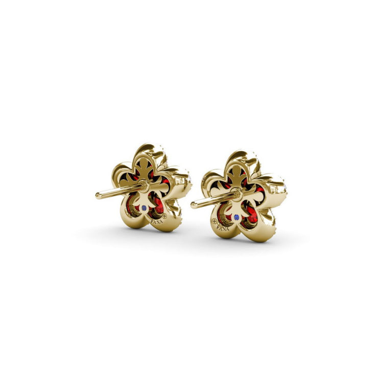 Magnolia Ruby and Diamond Earrings