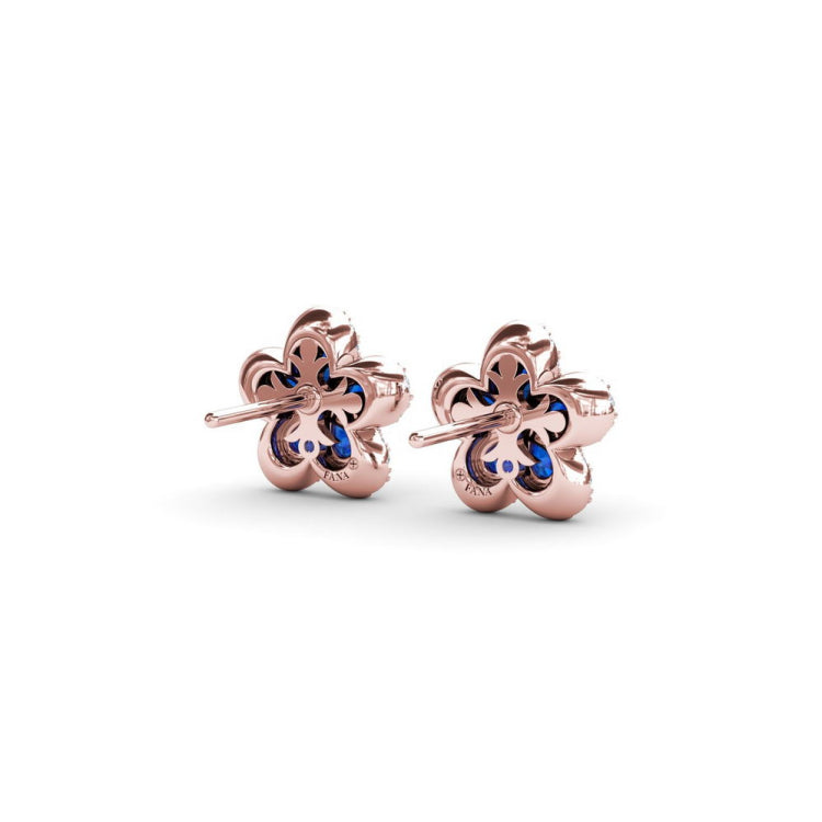 Magnolia Sapphire and Diamond Earrings