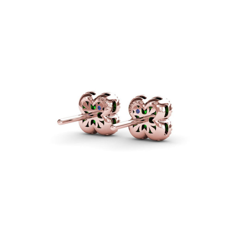 Magnolia Milgrain Emerald Earrings
