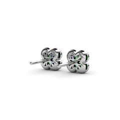 Magnolia Milgrain Emerald Earrings