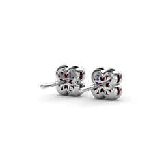 Magnolia Milgrain Ruby Earrings