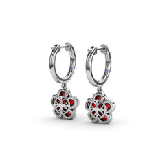 Magnolia Ruby Huggie Hoops