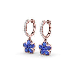 Magnolia Sapphire Huggie Hoops