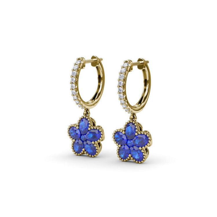 Magnolia Sapphire Huggie Hoops