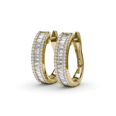 Baguette Diamond Hoops