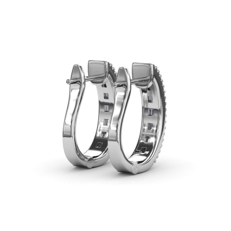 Bar-Set Baguette Diamond Hoops