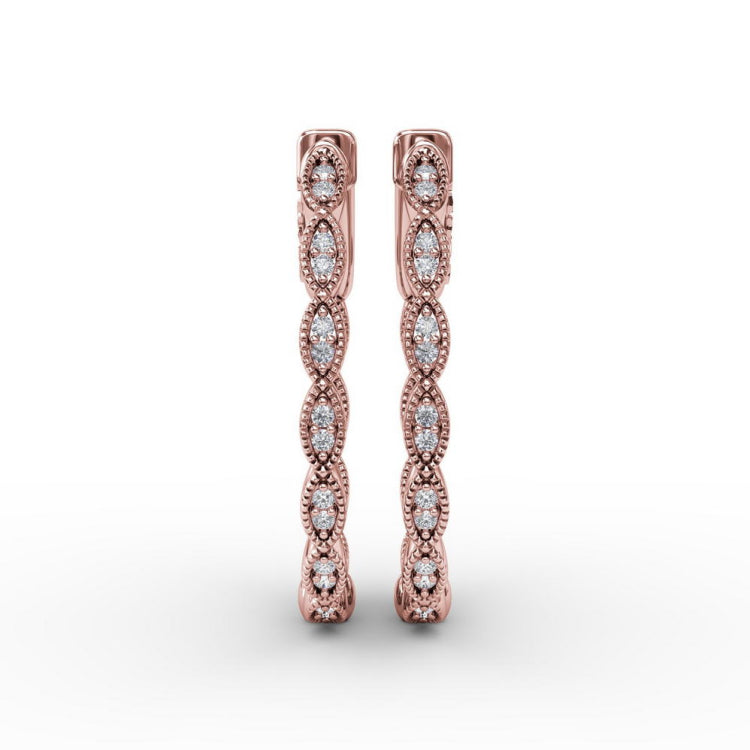 Flawless Filigree Diamond Hoops 