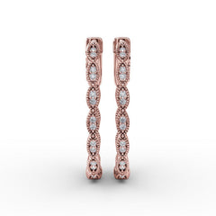 Flawless Filigree Diamond Hoops 