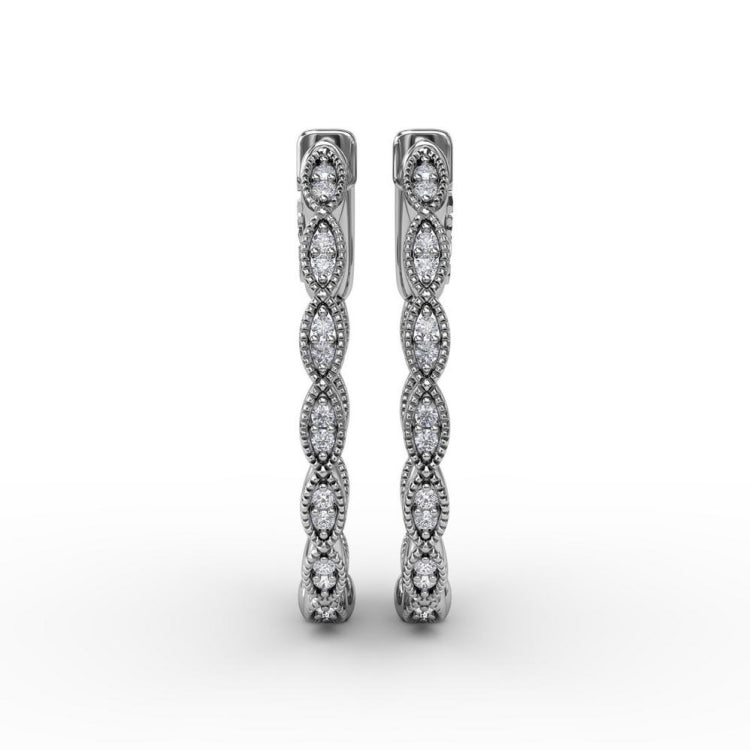 Flawless Filigree Diamond Hoops 