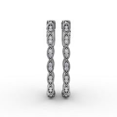 Flawless Filigree Diamond Hoops 